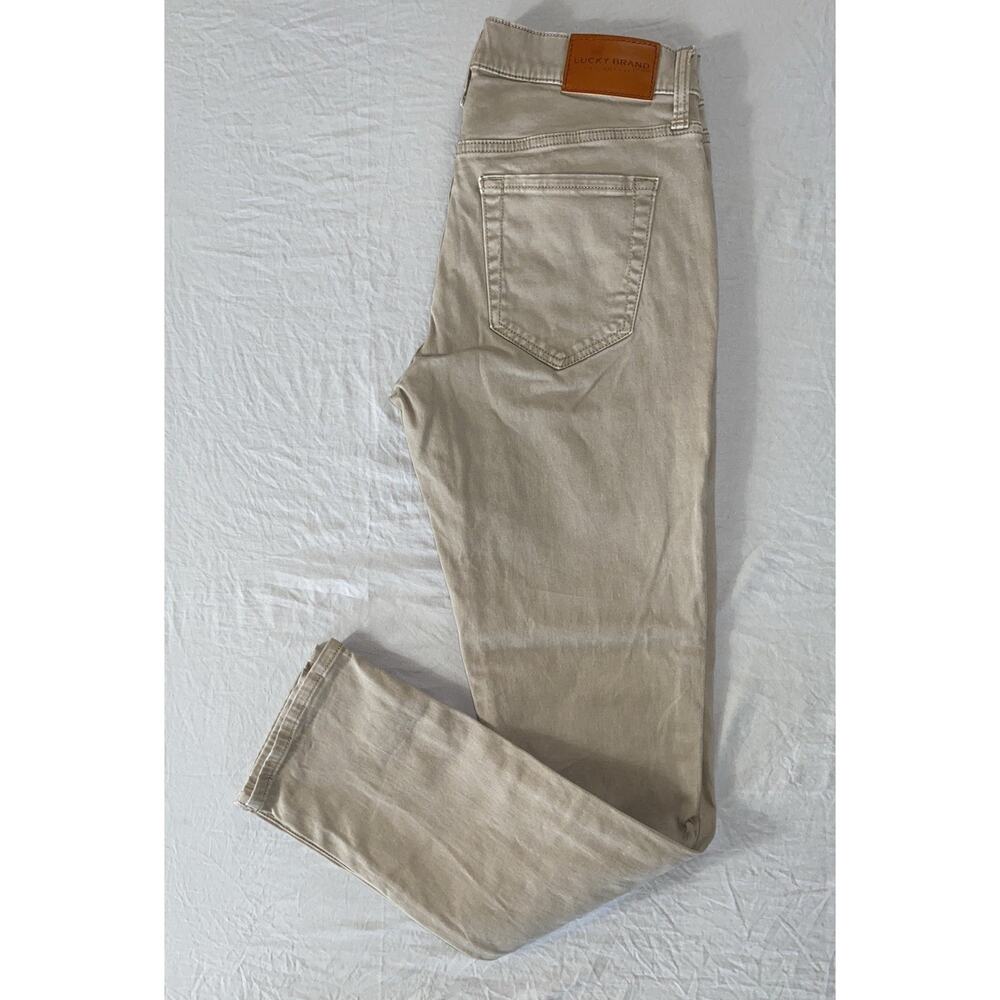 Lucky Brand 121 Slim Straight Stretch Sateen Jeans. Washed Greige, Men's 29X31.